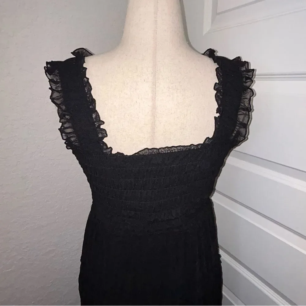 New, Max Studio Ruffle Layer Mesh Sleeveless Midi Dress - Picture 4 of 12